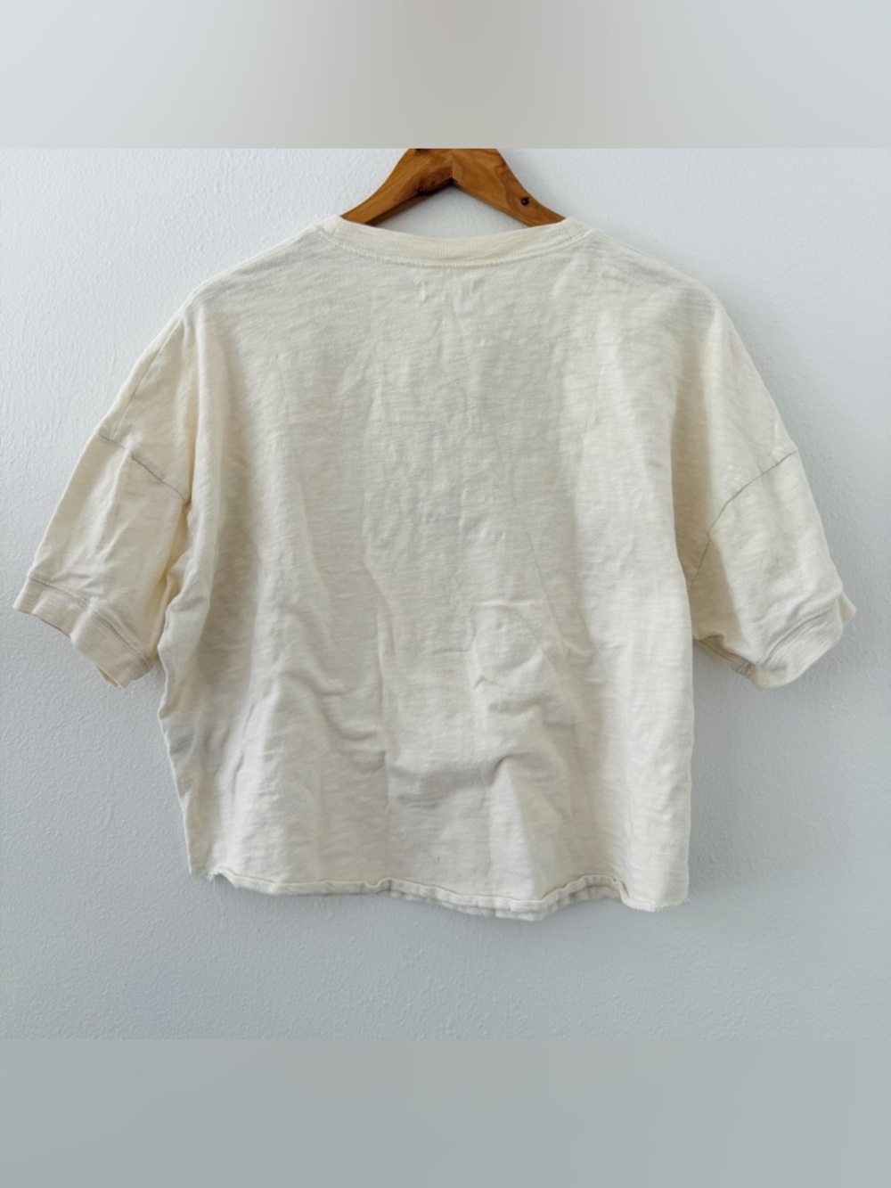 Madewell Raw Edge Henley Tee - Cream - Picture 4 of 4